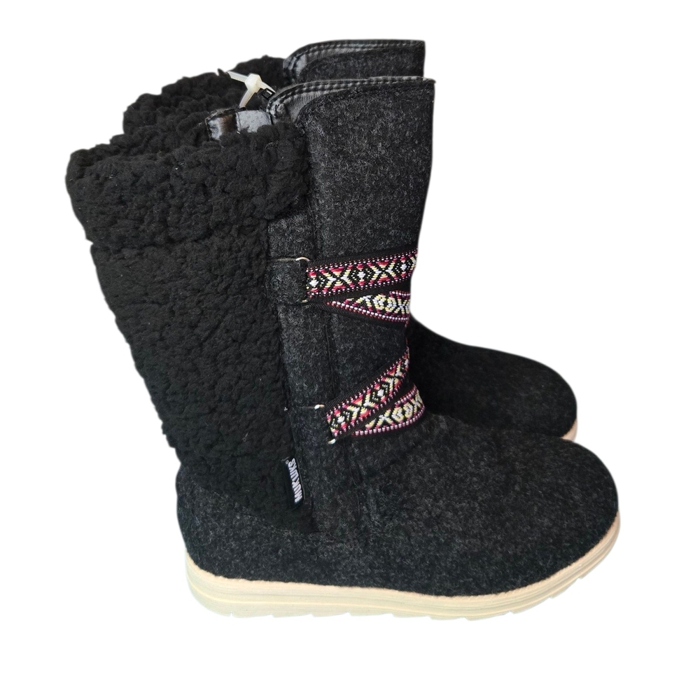 Muk Luk Black Heather Lined Boots